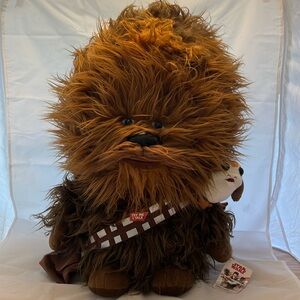 HUGE 24” Star Wars Collectible Talking Chewbacca with 6” Porg plush, NWT